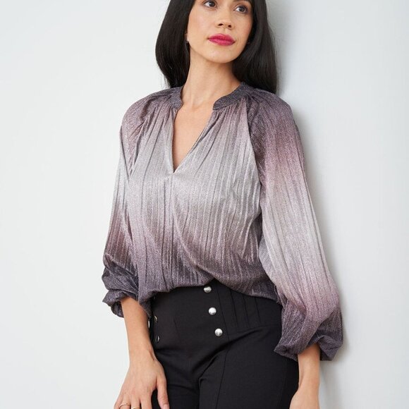 Cleo Metallic Long Sleeve Shirt - Picture 1 of 4